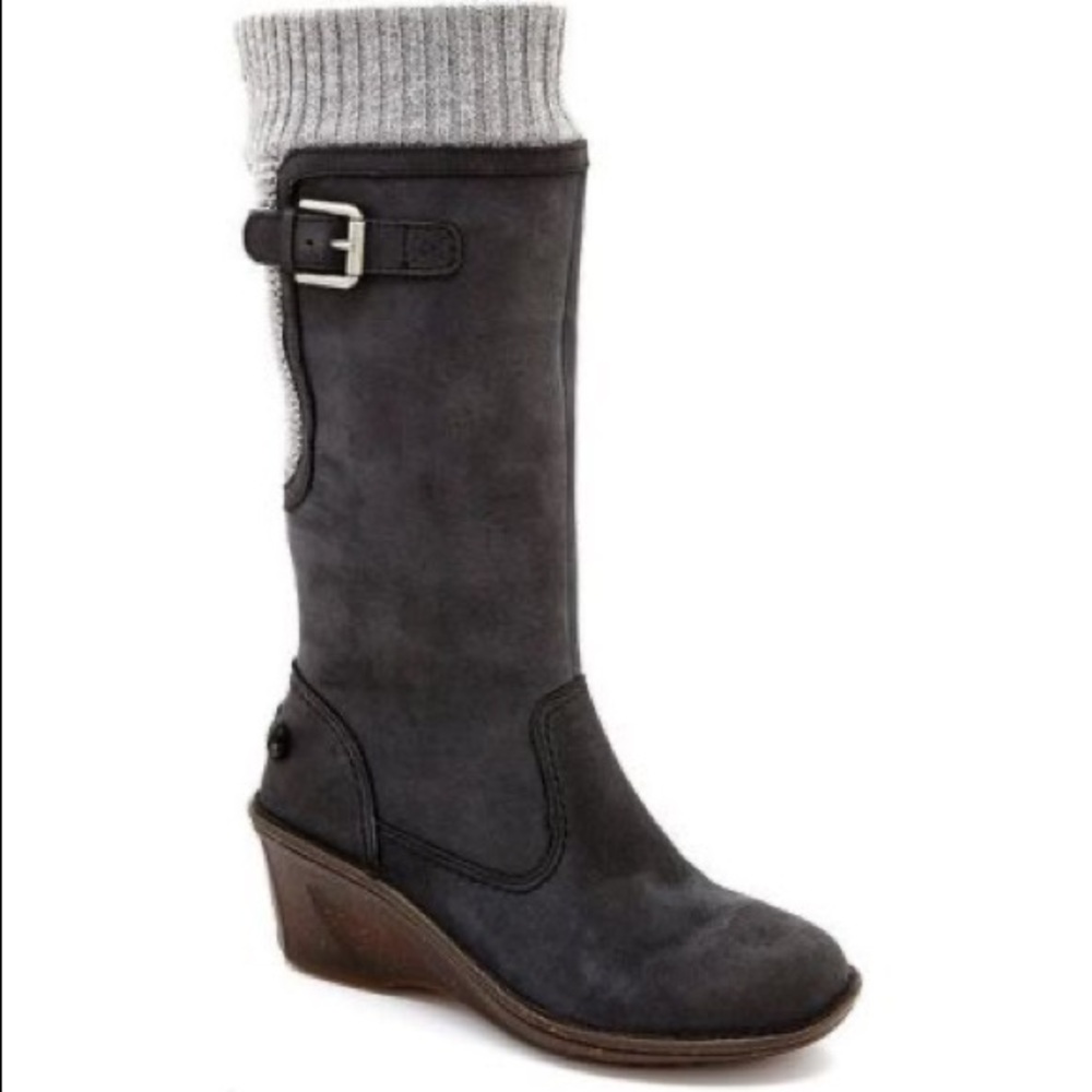 Black with Gray Knit UGG Boots